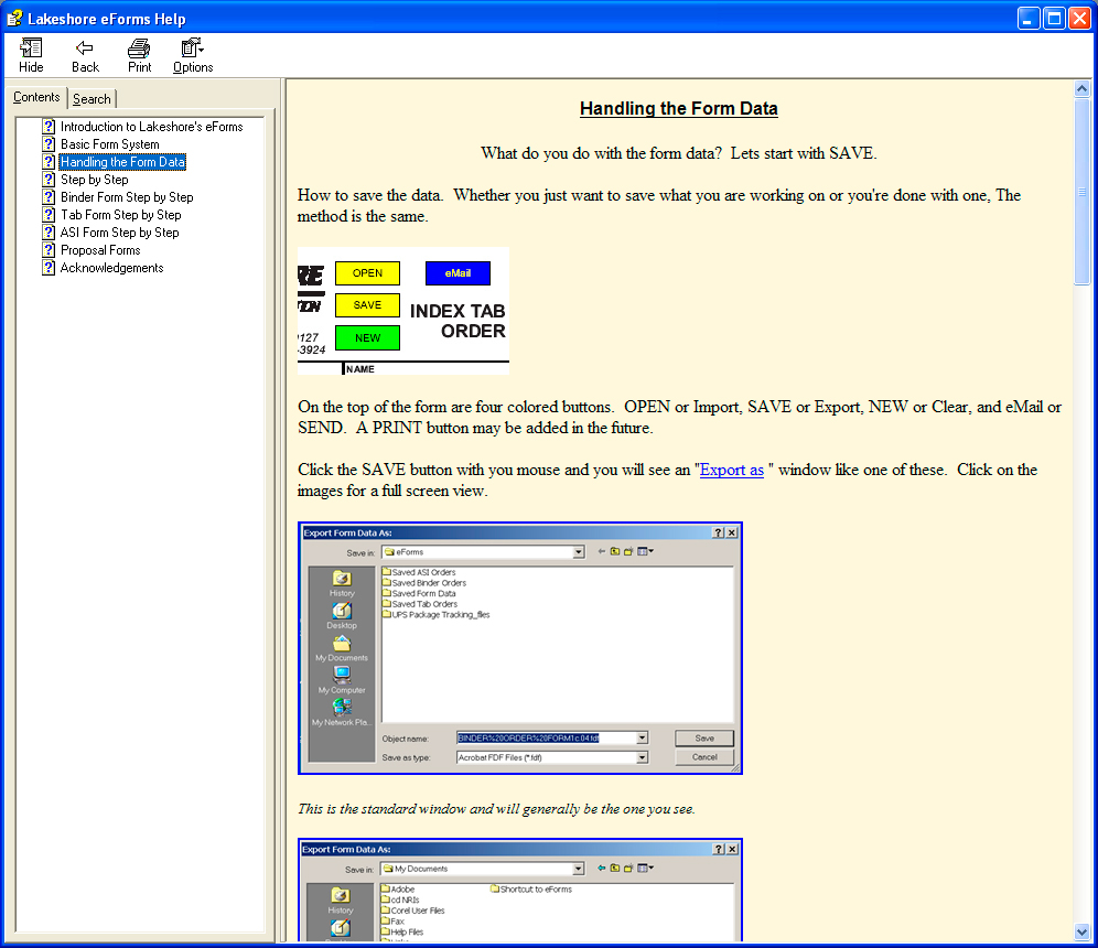 eForms Help File